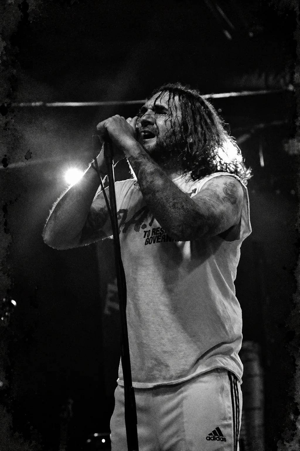Vocalist singing on stage